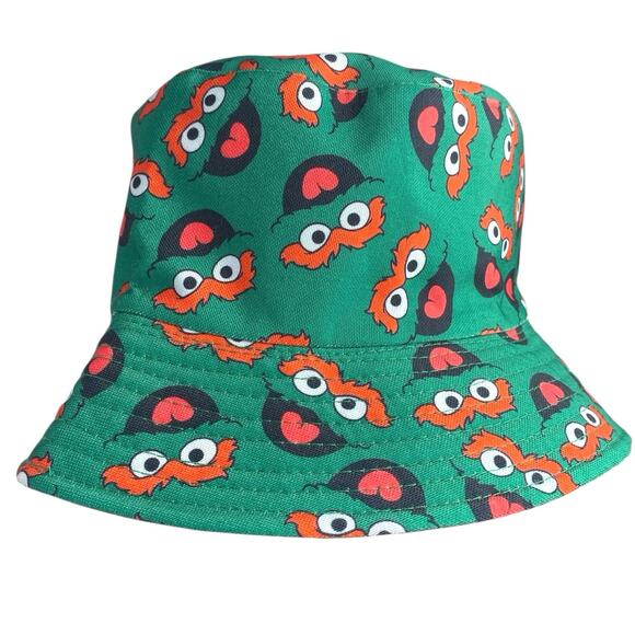 Sesame Street Women's Green Oscar the Grouch Graphic Print Bucket Hat One Size - Picture 2 of 2